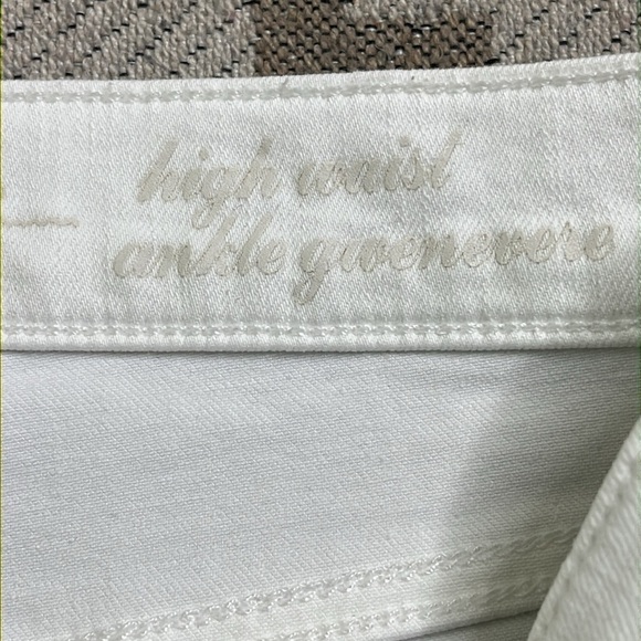 7 For All Mankind White high waisted ankle gwenevere Denim Jeans fray hems - Picture 5 of 17